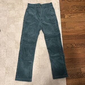 LOFT STRAIGHT LEG CORDUROY PANTS IN GREEN